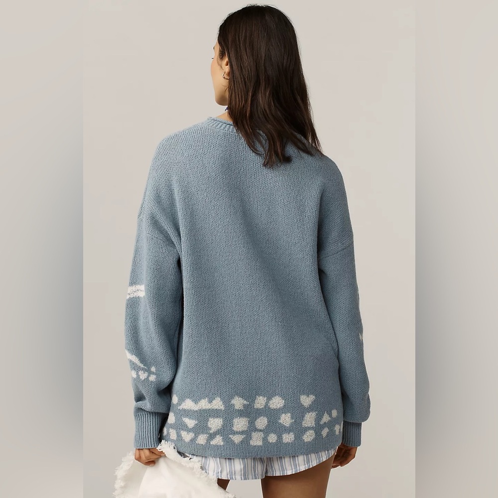 Anthropologie Scotch & Soda Jacquard Crew-Neck Sweater (Size L) - NWT - Picture 2 of 6
